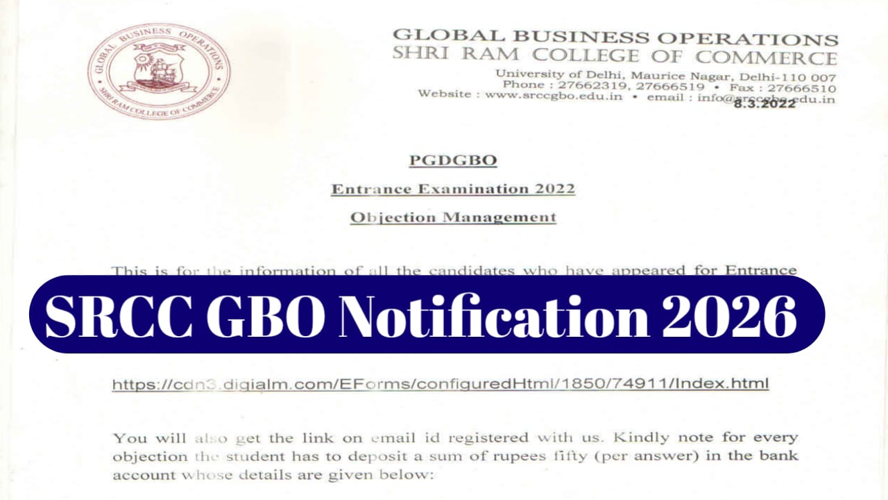 SRCC GBO Notification 2026
