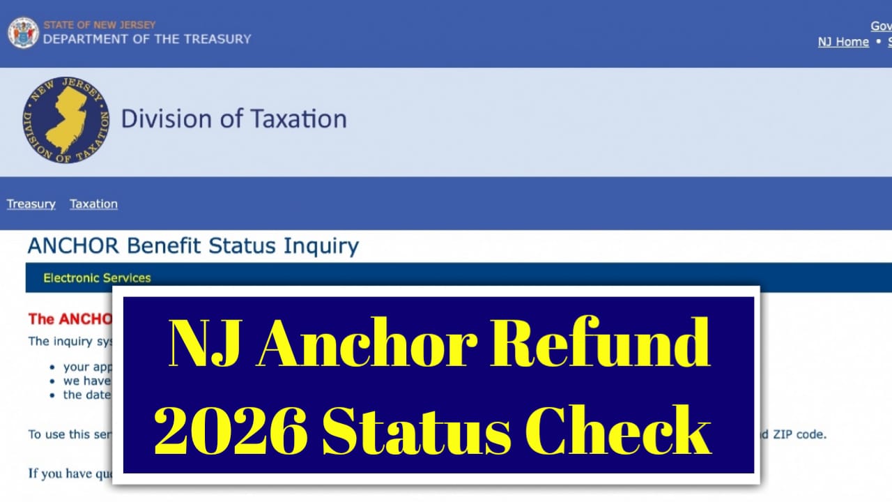 NJ ANCHOR Tax Refund Status 2026