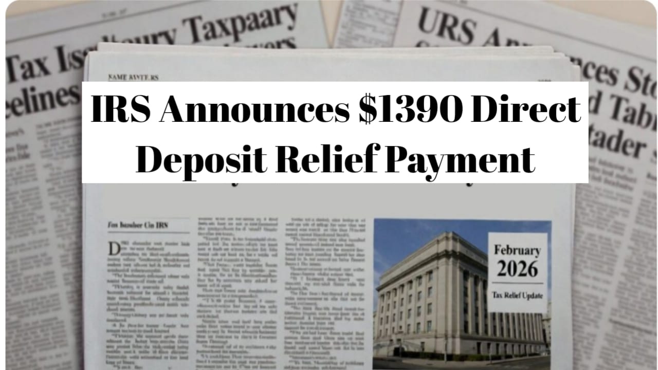 IRS Announces $1,390 Direct Deposit Relief Payment for February 2026